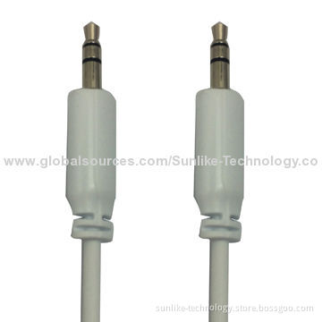 Audio Cable, Molding, Nickel-plated, Half-shiny, Half Matte, 3.5SP Male-Male
